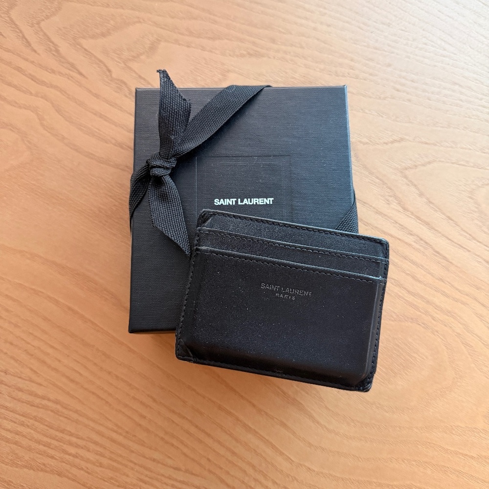 Saint Laurent Classic Leather Card Case Black